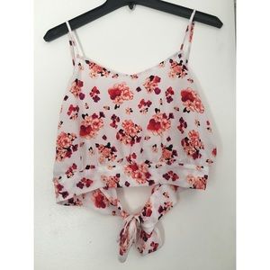 cropped floral shirt